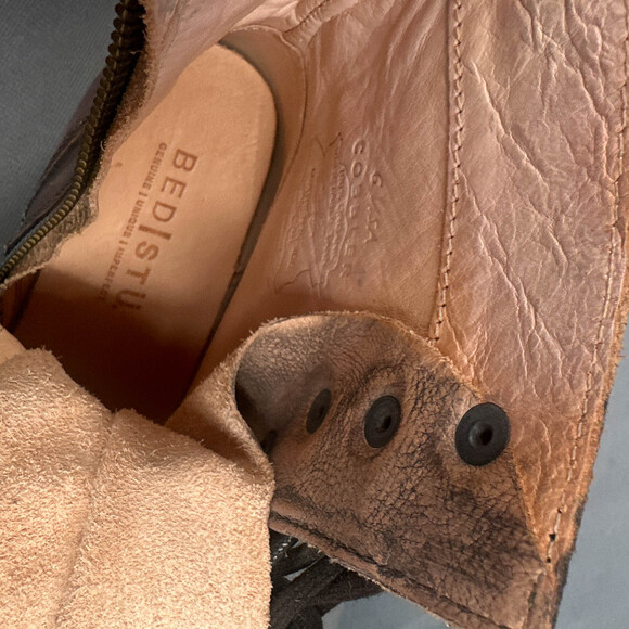 Bed Stu Judgement Combat Boots 6 Cobbler Pinkish Brown Granny Western Grunge USA - Picture 14 of 16